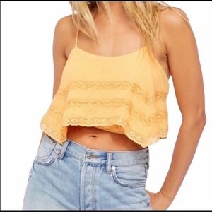 Free people Home again cami orange small NWT
